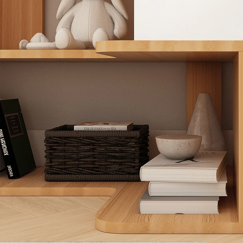 Contemporary Nordic Eco-Friendly Engineered Wood L-Shaped Corner Bookshelf With 4/5 Tiers For Home Office & Study