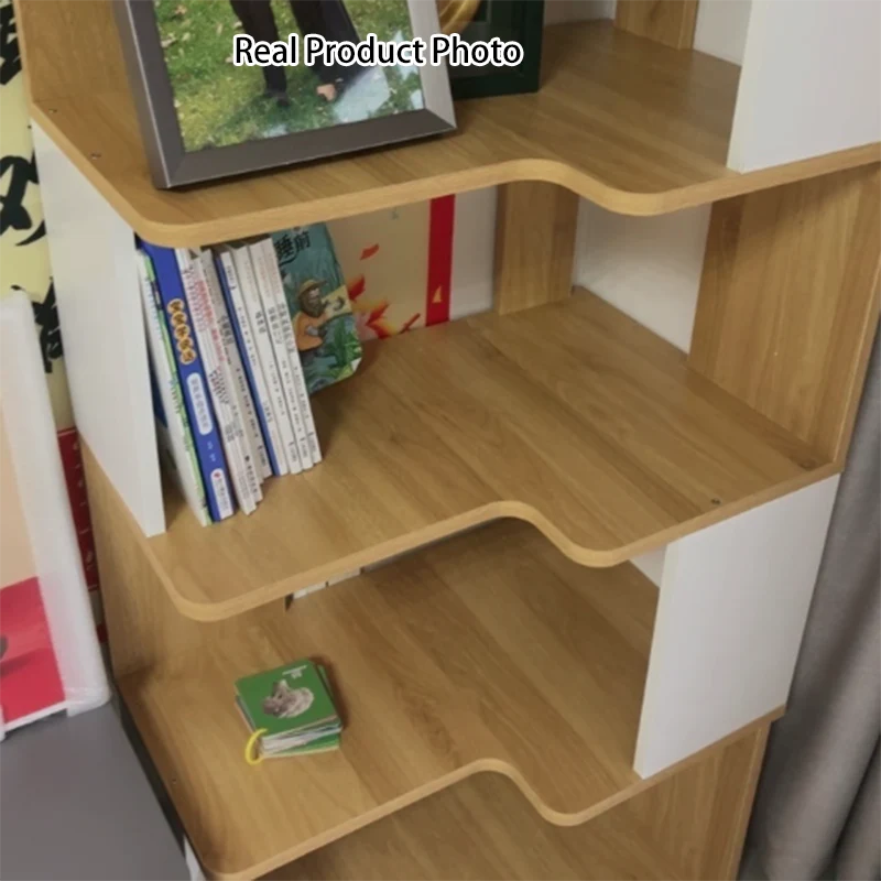 Contemporary Nordic Eco-Friendly Engineered Wood L-Shaped Corner Bookshelf With 4/5 Tiers For Home Office & Study