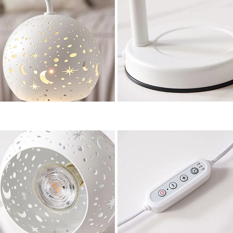 Contemporary Scandinavian Star Orb Disc Base Iron Plastic 1-Light Aromatherapy Melting Wax Table Lamp For Bedroom