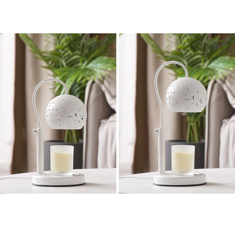 Contemporary Scandinavian Star Orb Disc Base Iron Plastic 1-Light Aromatherapy Melting Wax Table Lamp For Bedroom