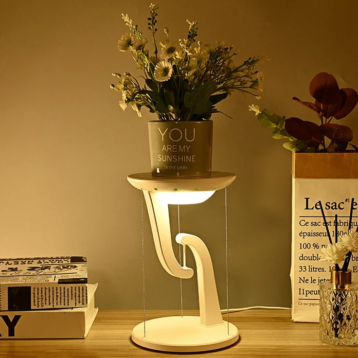 Contemporary Creative Suspended Wireless Charging ABS USB LED Table Lamp For Bedroom
