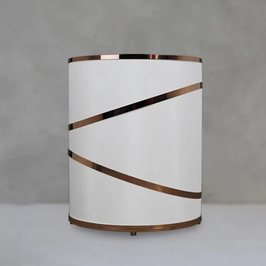 Contemporary Nordic Cylinder Fabric Stainless Steel 3-Light Table Lamp For Bedside