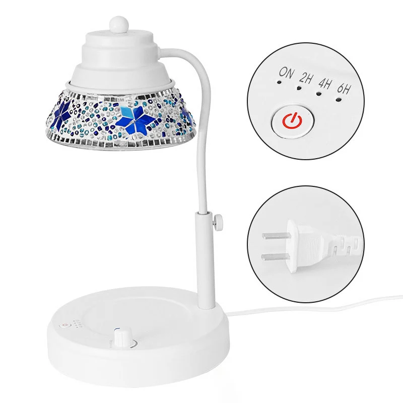 Contemporary Scandinavian Disc Cylinder Iron Plastic Crystal 1-Light Aromatherapy Melting Wax Table Lamp For Bedroom