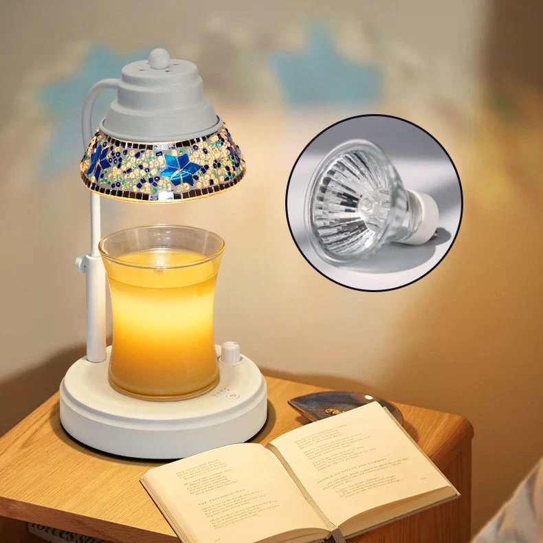 Contemporary Scandinavian Disc Cylinder Iron Plastic Crystal 1-Light Aromatherapy Melting Wax Table Lamp For Bedroom
