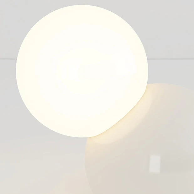 Contemporary Nordic Cream Geometric Iron Globe Ball Acrylic 1-Light Table Lamp For Home Office