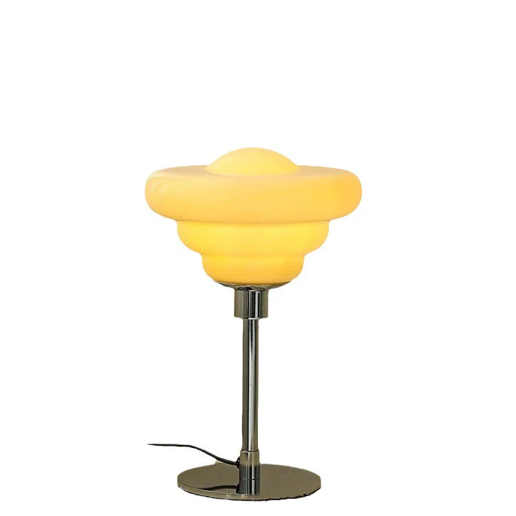 Contemporary Nordic Candy Color Round Glass Shade 1-Light Table Lamp For Bedroom
