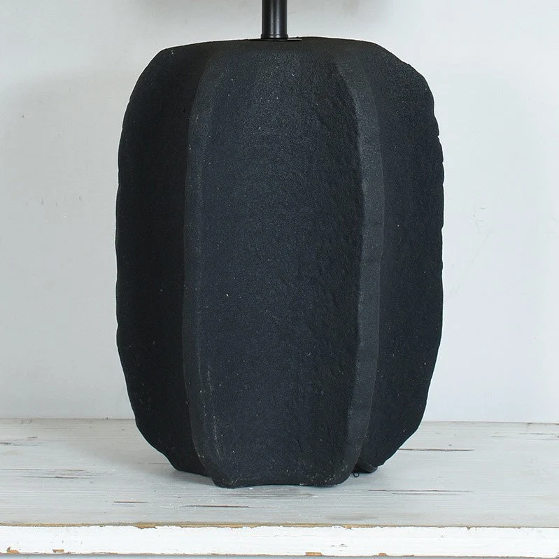 Modern Minimalist Round Cylinder Ceramic Base Linen Fabric 1-Light Table Lamp For Living Room