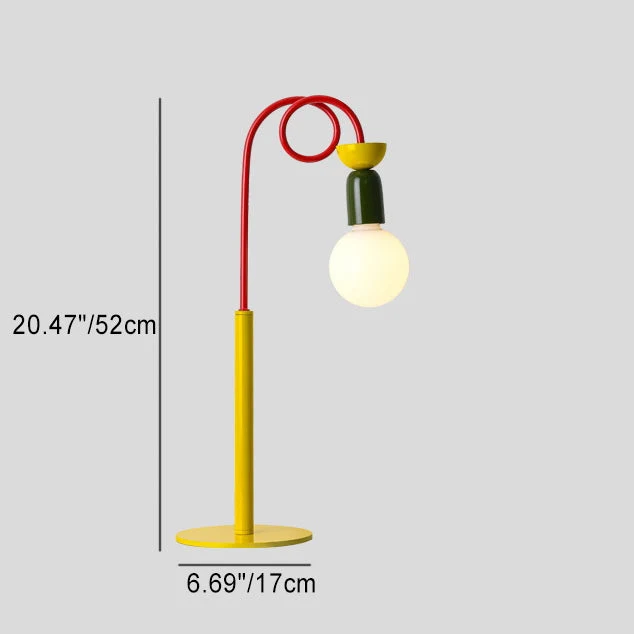 Contemporary Creative Colorblock Geometric Iron Spiral Strip Design 1/2-Light Table Lamp For Bedroom