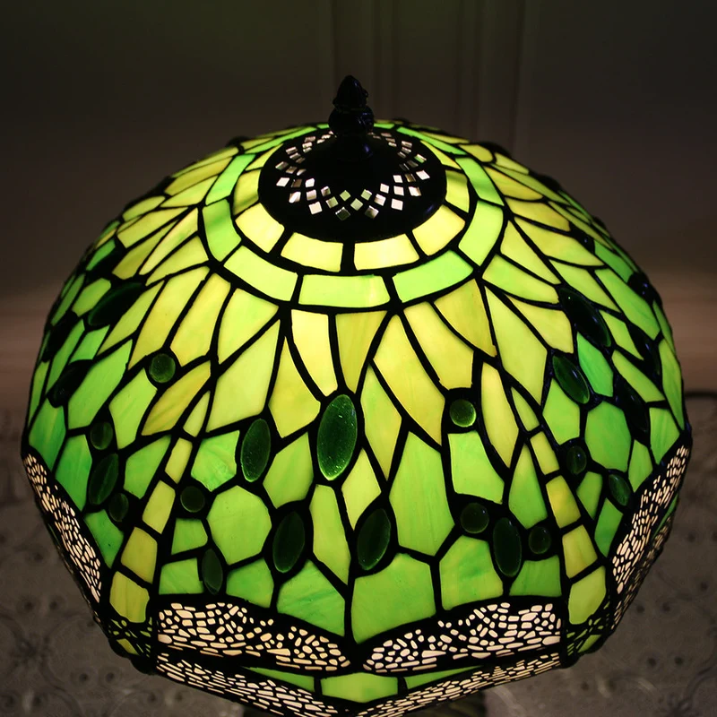 Traditional Tiffany Dragonfly Stained Glass Alloy Base 1-Light Table Lamp For Home Office