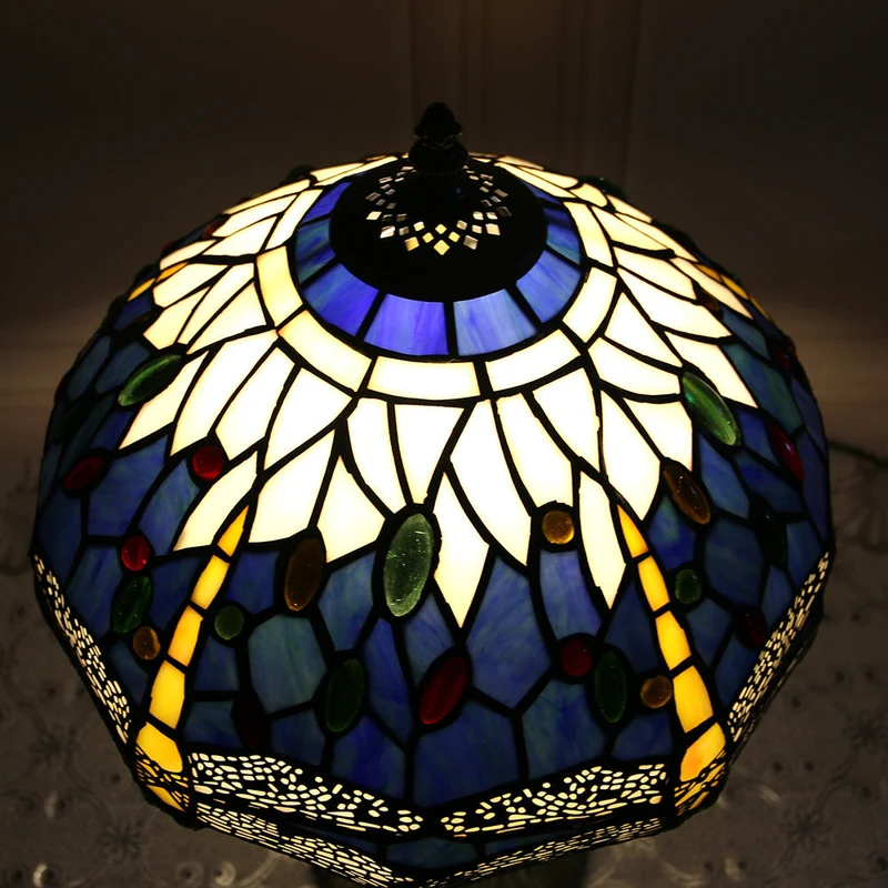 Traditional Tiffany Dragonfly Stained Glass Alloy Base 1-Light Table Lamp For Home Office