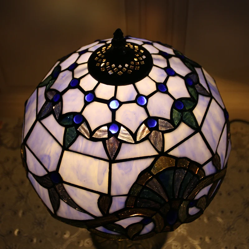 Traditional Tiffany Dragonfly Stained Glass Alloy Base 1-Light Table Lamp For Home Office