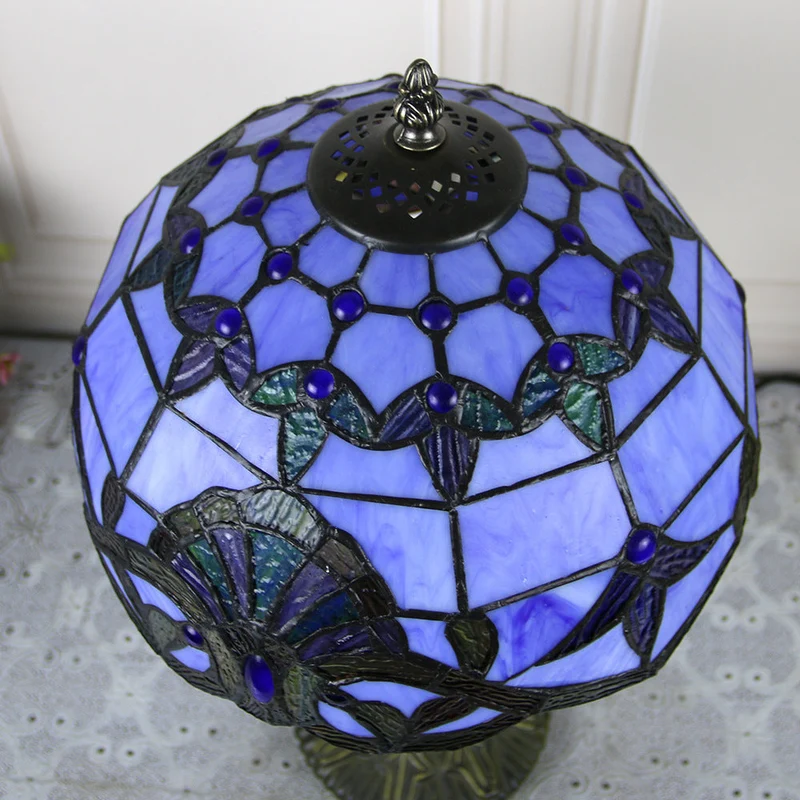 Traditional Tiffany Dragonfly Stained Glass Alloy Base 1-Light Table Lamp For Home Office