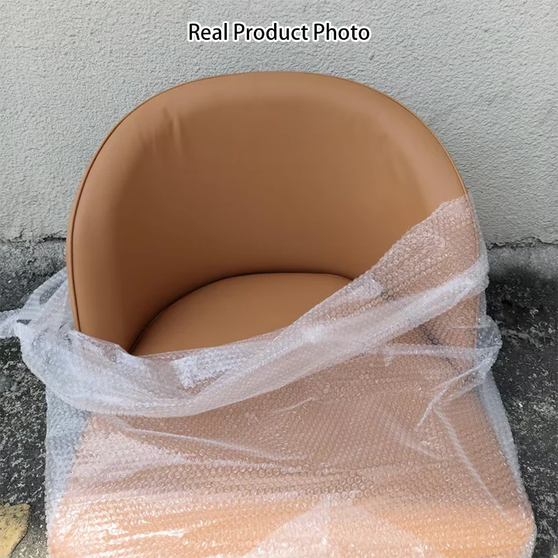 Contemporary Nordic Curved Faux Leather Nylon Steel Swivel Desk Chair Backrest Armless For Study