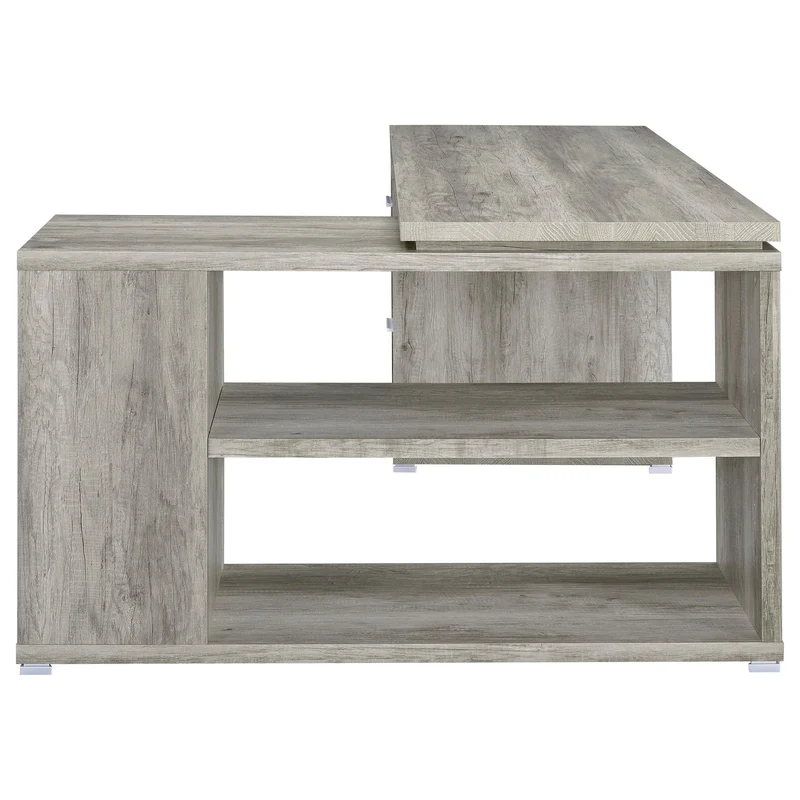 Coaster Furniture Yvette 801516 60-inch 3-Drawer L-Shape Computer Desk - Grey Driftwood