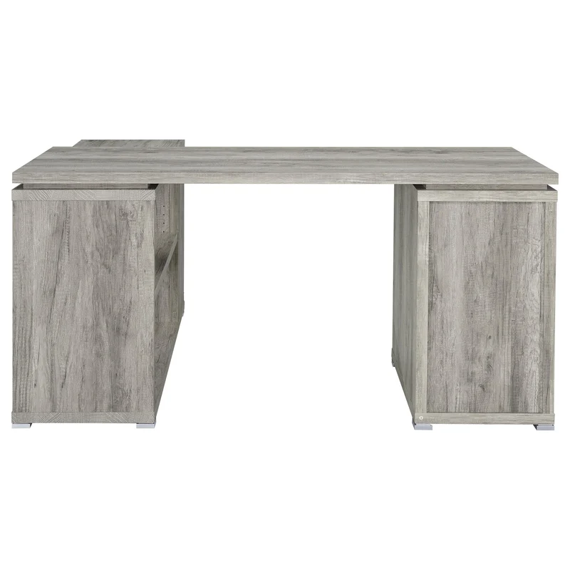 Coaster Furniture Yvette 801516 60-inch 3-Drawer L-Shape Computer Desk - Grey Driftwood