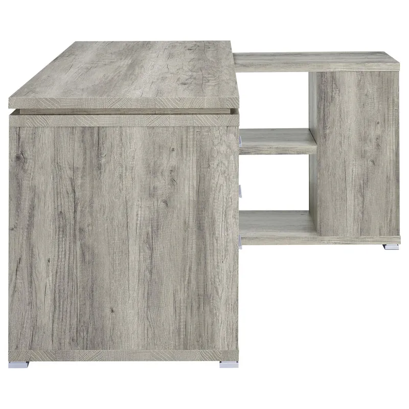 Coaster Furniture Yvette 801516 60-inch 3-Drawer L-Shape Computer Desk - Grey Driftwood