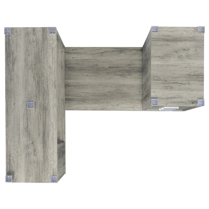 Coaster Furniture Yvette 801516 60-inch 3-Drawer L-Shape Computer Desk - Grey Driftwood