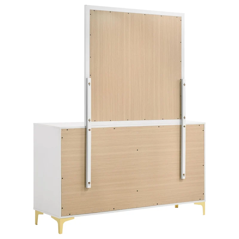 Coaster Furniture Kendall 224403M 6-Drawer Dresser with Mirror - White