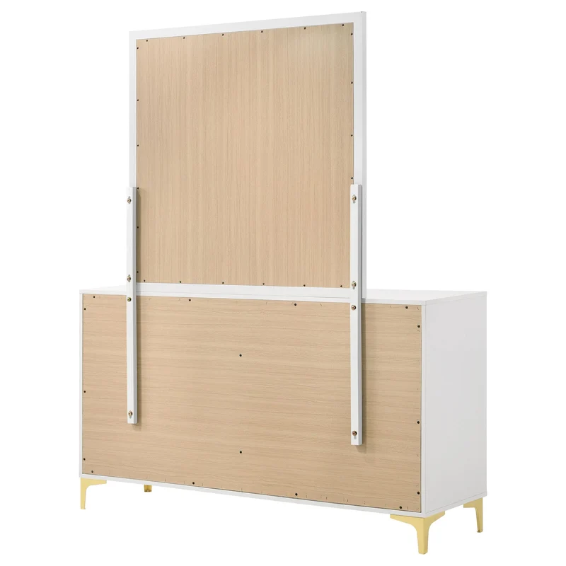 Coaster Furniture Kendall 224403M 6-Drawer Dresser with Mirror - White