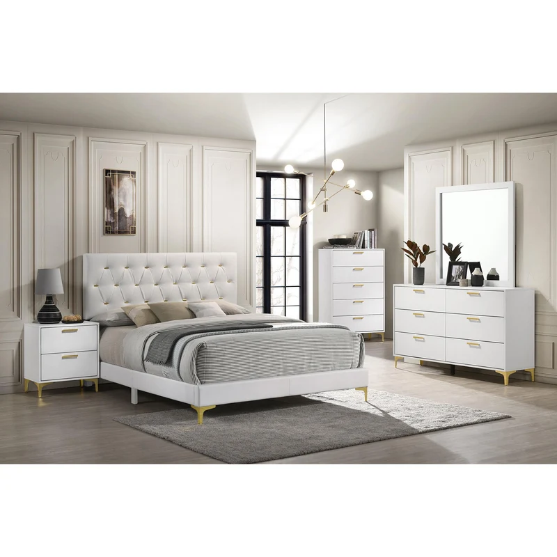 Coaster Furniture Kendall 224403M 6-Drawer Dresser with Mirror - White