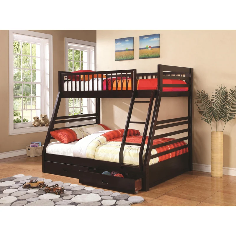 Coaster Furniture Ashton 460184 2-Drawer Wood Twin Over Full Bunk Bed - Cappuccino
