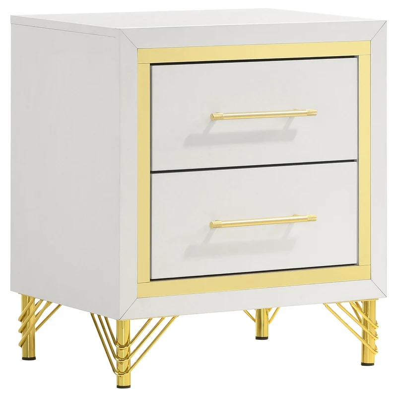 Coaster Furniture Lucia 224732 2-Drawer Nightstand Bedside Table - White