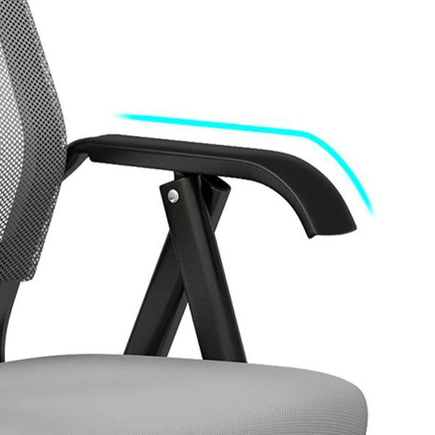 Modern Minimalist Foldable Mesh Sponge Carbon Steel Square Desk Chair With Backrest And Armrests For Home Office Or Study