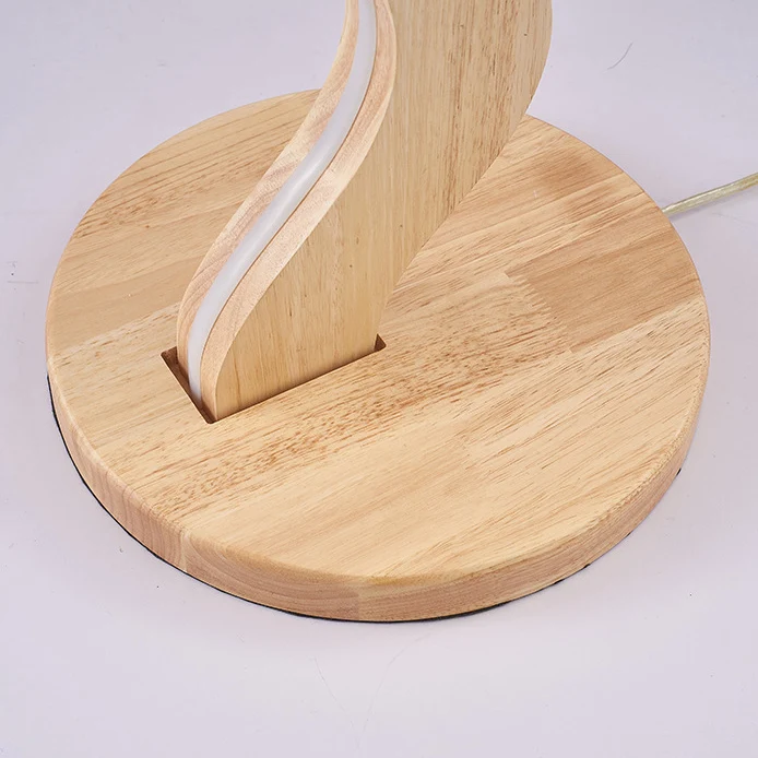 Contemporary Creative Oak & Acrylic Wavy LED Standing Floor Lamp For Living Room And Bedroom