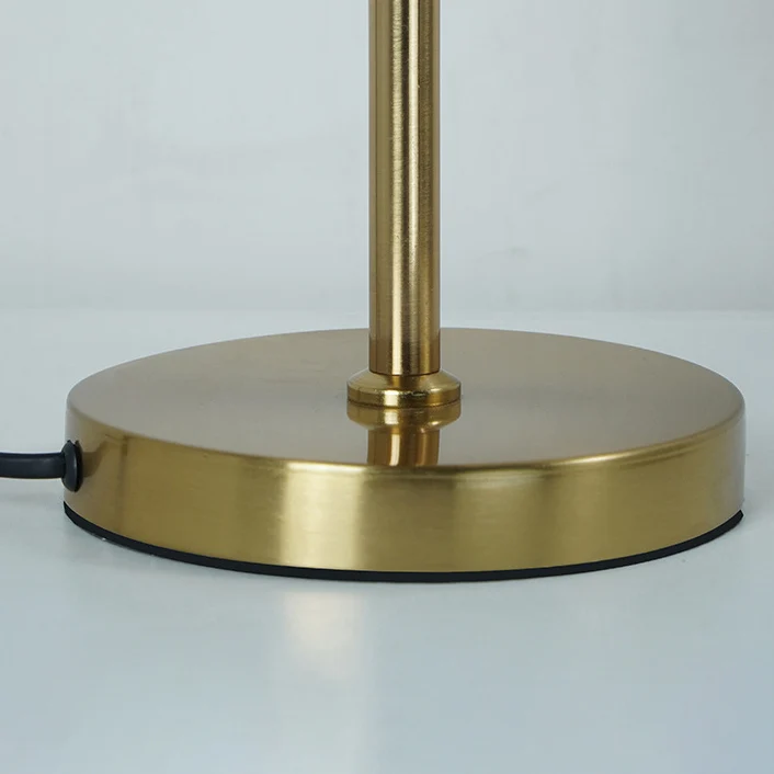 Contemporary Nordic Iron Geometric Cone-Stacked Water Ripple Glass LED Table Lamp For Bedroom