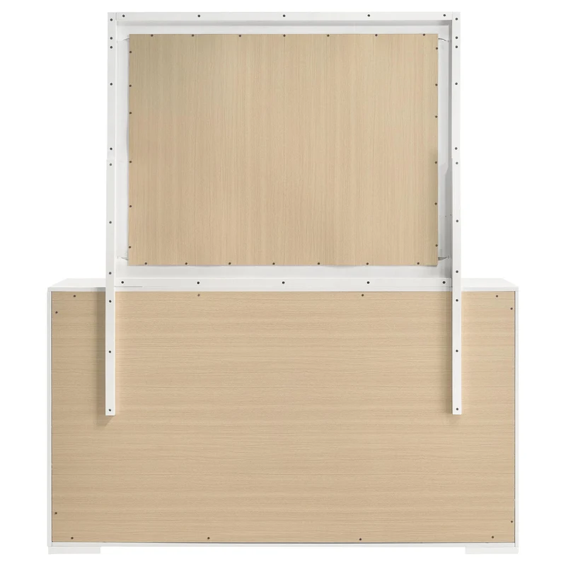 Coaster Furniture Ives 224943M 6-Drawer Dresser and Mirror - White High Gloss