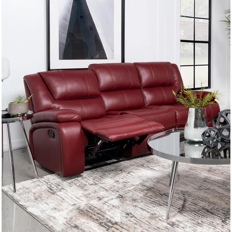 Coaster Furniture Camila 610241 Upholstered Motion Reclining Sofa - Red