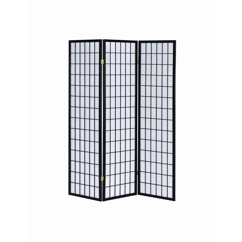 Coaster Furniture Carrie 4622 3-Panel Room Divider Folding Shoji Screen - Black