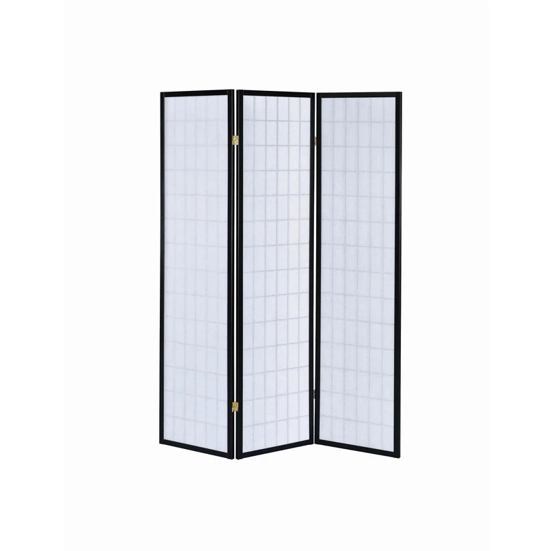 Coaster Furniture Carrie 4622 3-Panel Room Divider Folding Shoji Screen - Black