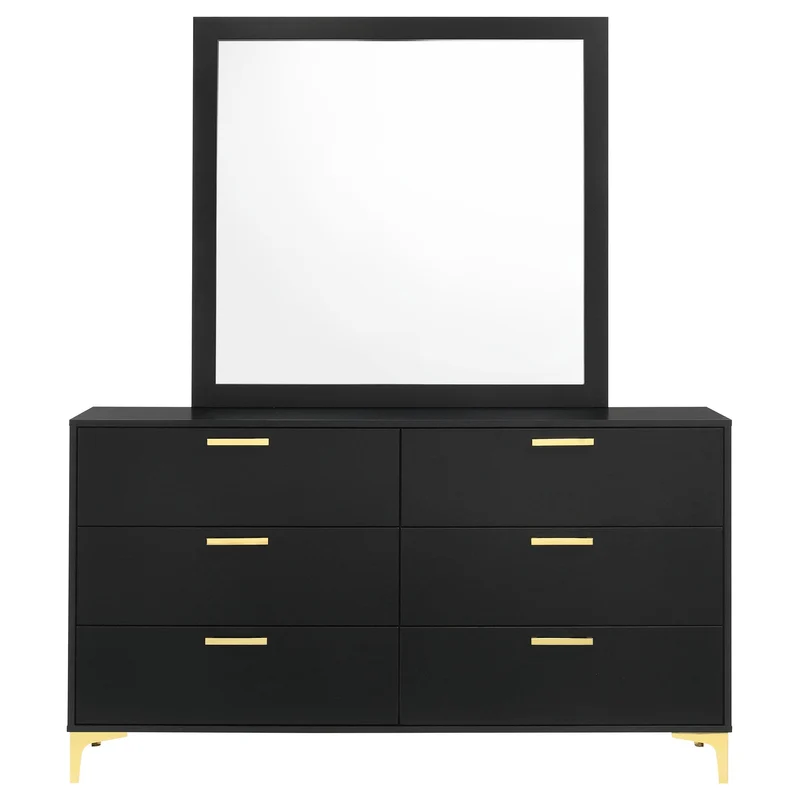 Coaster Furniture Kendall 224453M 6-Drawer Dresser with Mirror - Black