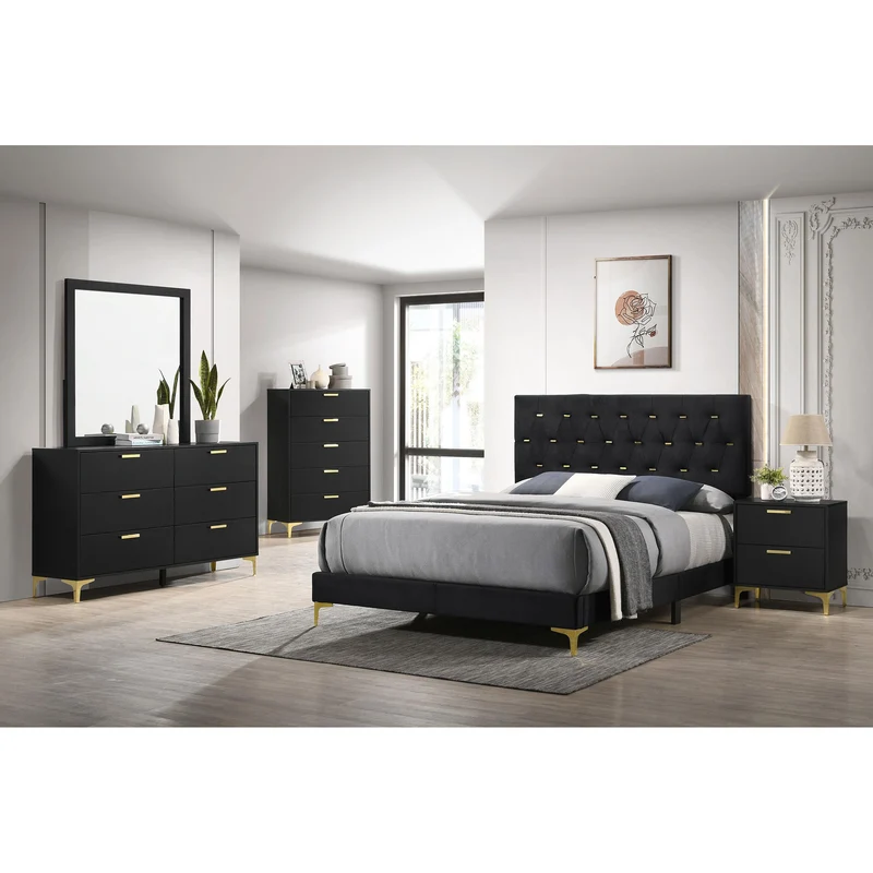 Coaster Furniture Kendall 224453M 6-Drawer Dresser with Mirror - Black