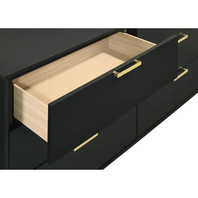Coaster Furniture Kendall 224453M 6-Drawer Dresser with Mirror - Black