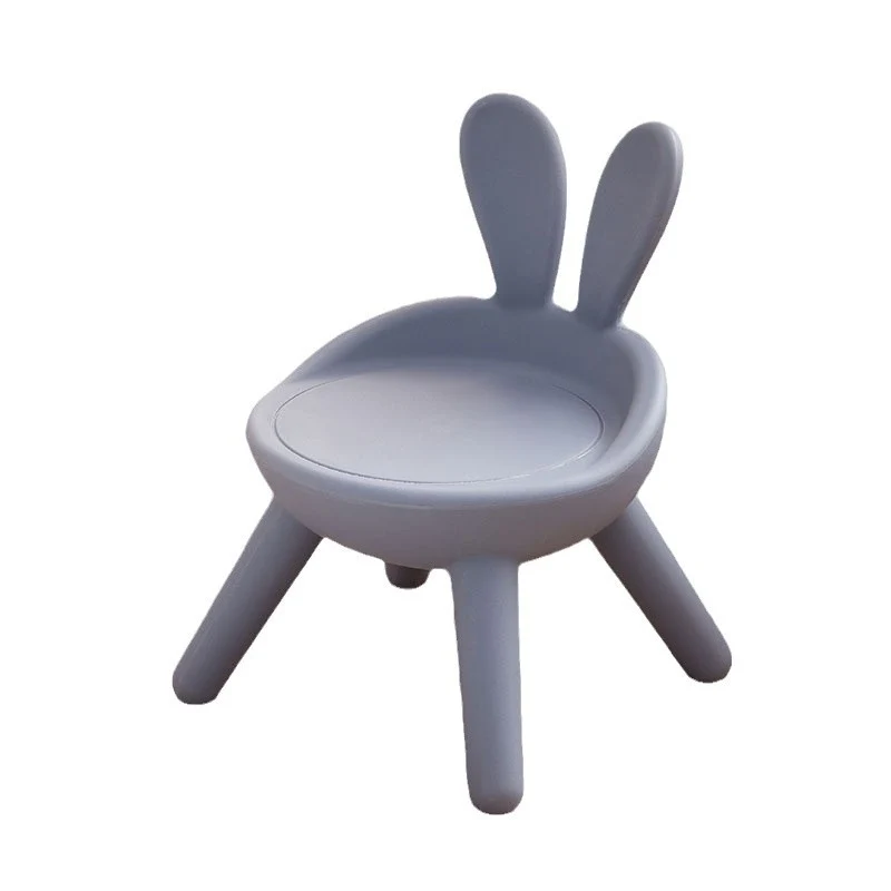 Contemporary Creative Kids PP Bunny Ear Round Footstool With Backrest For Entryway And Living Room