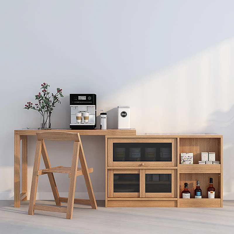 Mesa de comedor multifunción plegable y expandible con gabinete de diseño de almacenamiento oculto