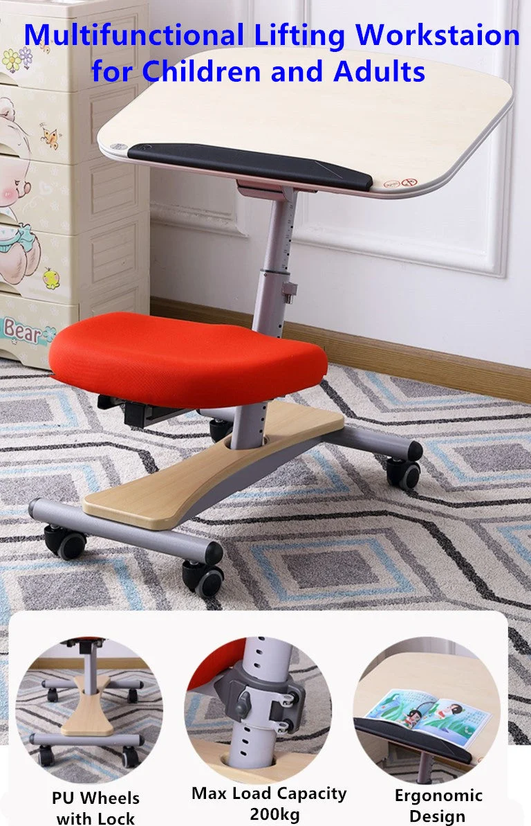 Mesa de estudio móvil y ajustable para niños Estación de trabajo móvil para adultos