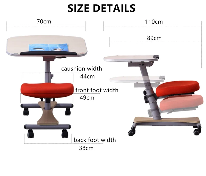 Mesa de estudio móvil y ajustable para niños Estación de trabajo móvil para adultos