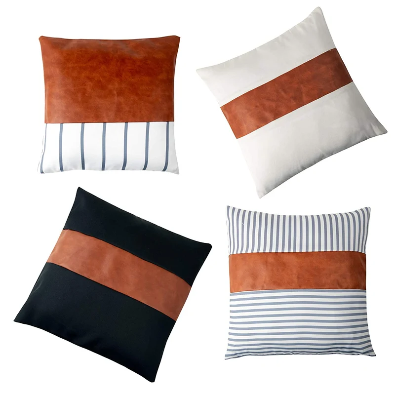 Fundas de almohada de cuero sintético 18x18 CM Juego de 45