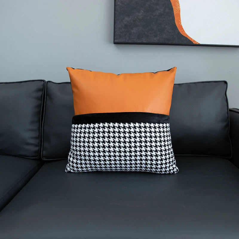 Fundas de almohada de imitación de cuero 18x18 pulgadas / 45X45cm Juego de 6