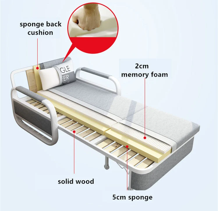 Sofá cama individual convertible de diseño 2 en 1 con espacio de almacenamiento debajo