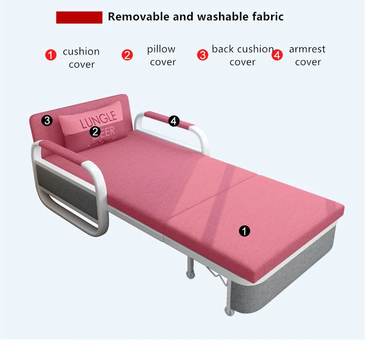 Sofá cama individual convertible de diseño 2 en 1 con espacio de almacenamiento debajo