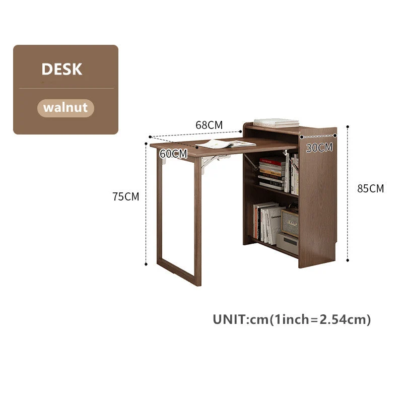 Mesa de escritura plegable para computadora Space Saver con estante para libros
