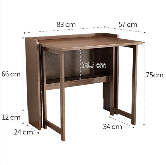 Escritorio plegable para computadora con estante de almacenamiento