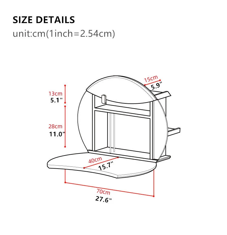 Mesa de tocador multifunción para ahorrar espacio montada en la pared Escritorio para computadora portátil