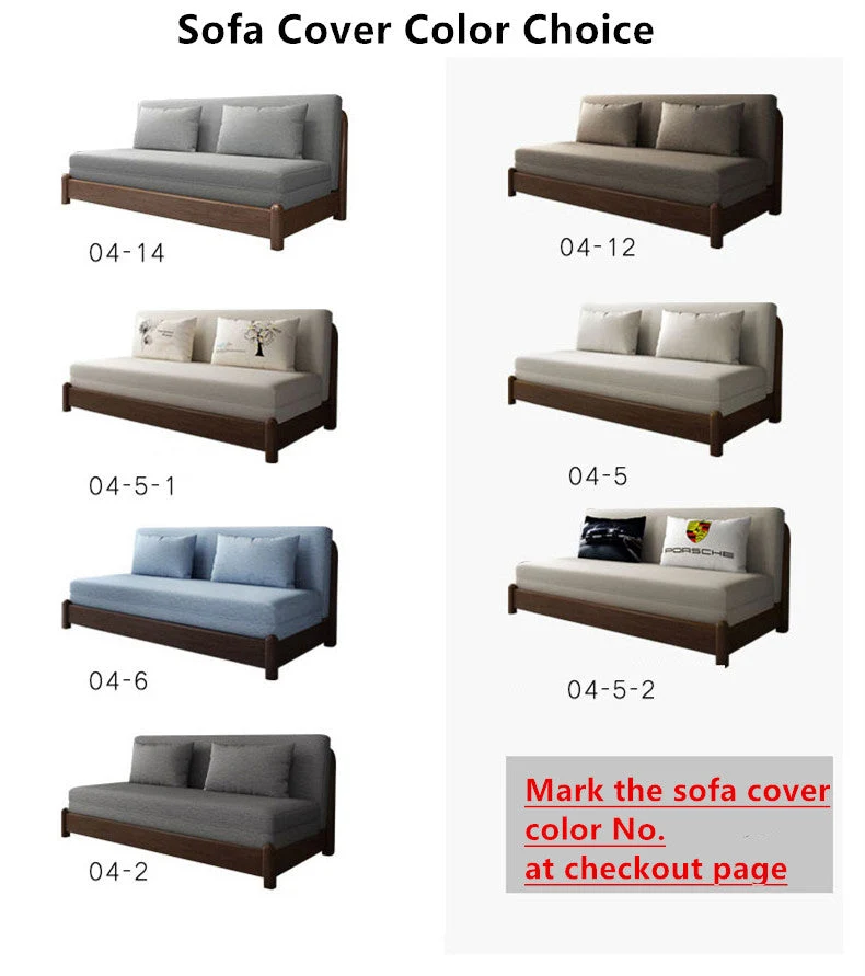 Sofá cama convertible moderno con estructura de madera maciza y almacenamiento debajo