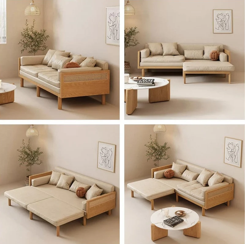 Sofá cama Janpandi extraíble multifunción con estructura de madera maciza