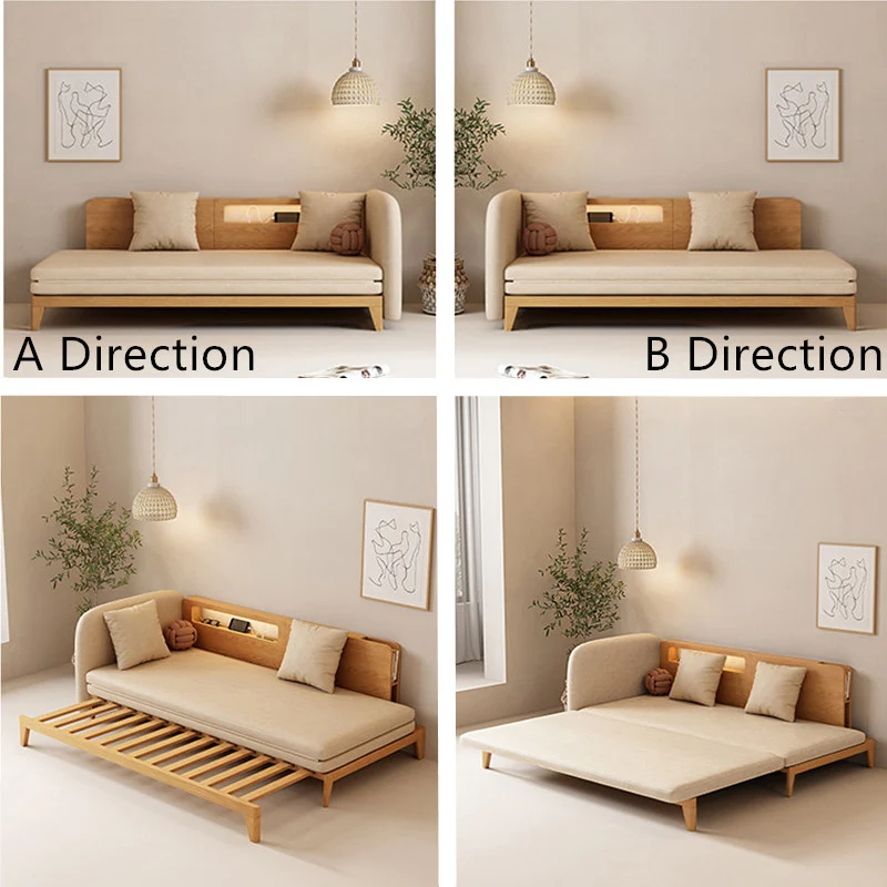 Sofá cama extraíble con respaldo y reposabrazos individual